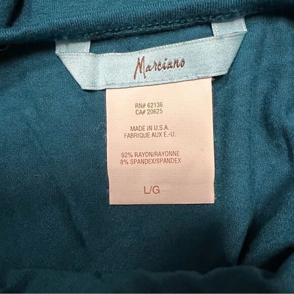 EUC Marciano teal v neck tank sz L ruching at front - Picture 6 of 10